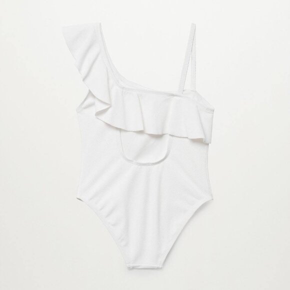 MANGO Asymmetric ruffle swimsuit 7-8 - Picture 4 of 4
